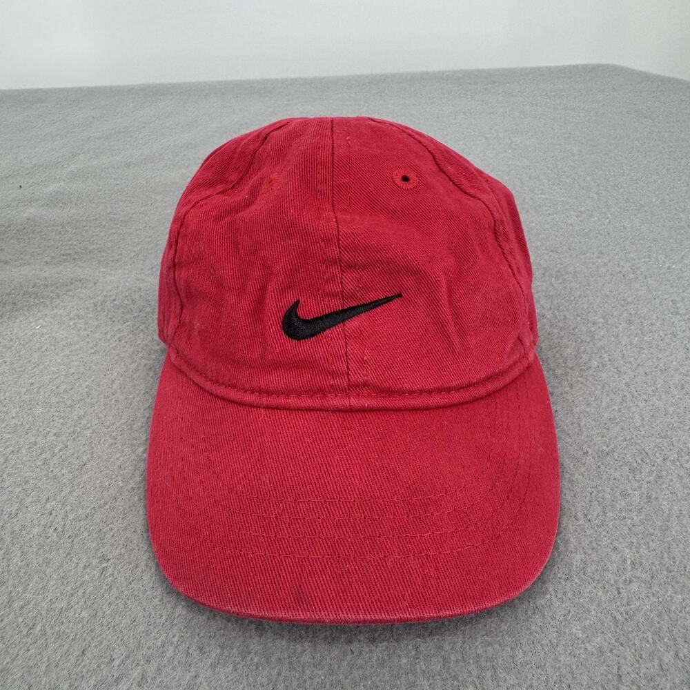 Nike Infant Red Black Swoosh Strapback Hat Baby Toddler Cap